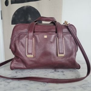Pour La Victoire Plum Leather Crossbody Satchel